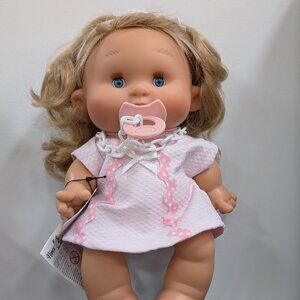 Nines d'Onil Dolls Dark Blonde Hair, Blue Eyes Pink Dress
